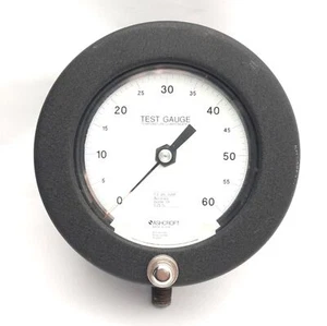 Ashcroft 451082AS02L60# Test Gauge, 4.5" Dial, 0-60Psi, 0.25% Accuracy, 1/4" NPT - Picture 1 of 5