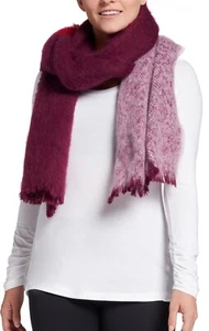 Neu mit Etikett DSG Damen Farbblockiert Fleece Fransen Detail Schal Burgandy $ 15 FLC153 - Bild 1 von 1