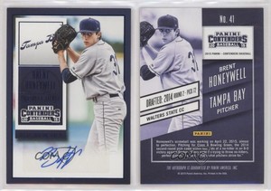 2015 Panini Contenders Prospect Ticket Blue Foil Brent Honeywell #41 Auto