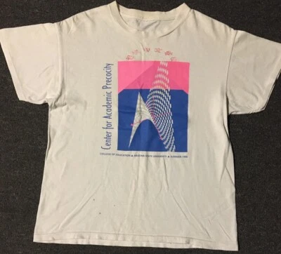 Camisa De Colección Años 90 ASU Academic Precocity Desteñida XS Puntada Única EE. UU. Escuela Vaporwave Foto 1 de 4