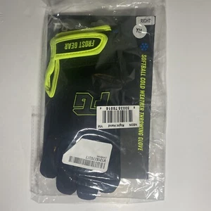 NEW Frost Gear Right Hand Cold Weather Throwing Glove Adult Large Neon Black - Picture 1 of 10