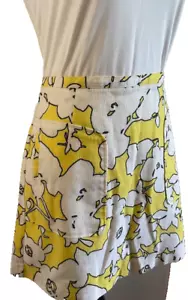 United Colours of Benetton Yellow & White Mini Skirt Size 10 Casual Party - Picture 1 of 9
