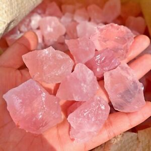 3 pièces spécimens minéraux naturels brut quartz rose brut pierre roches cristal