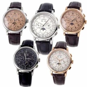 Reloj automático para hombre Corgeut 42 mm negro fecha mes año función correa mental - Imagen 1 de 17