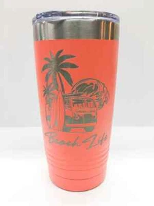 " BEACH LIFE " POLAR CAMEL 20oz Custom Laser-Engraved Insulated Tumbler - Picture 1 of 1