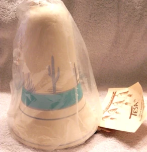 Vintage New Hand-Painted Tesa Ceramic Hanging Bell w/Southwestern Theme - Picture 1 of 3
