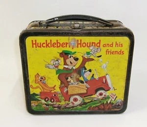 Vintage 1961 Metal Lunch Box Huckleberry Hound & Quick Draw McGraw and Friends - Picture 1 of 7