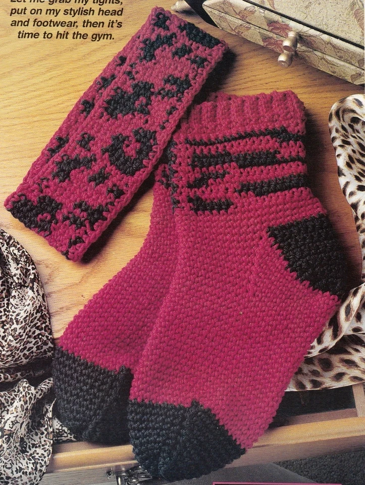 Calcetines y diadema de leopardo OTOÑO/ropa/patrón de ganchillo SOLO INSTRUCCIONES Foto 1 de 1