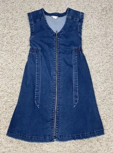 Ingrid & Isabel Zip Front size 8 Stretch Denim Maternity & Nursing Dress - Picture 1 of 20