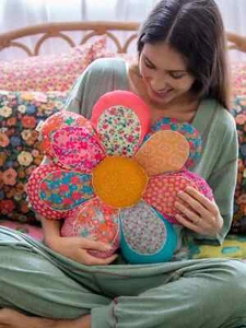 Whimsey Cuscino Boho Decorativo Patchwork Fiori di Natural life - Foto 1 di 2