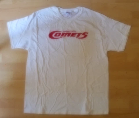 Vintage Houston Comets white T-Shirt Hanes Heavy Cotton size Medium New Cover