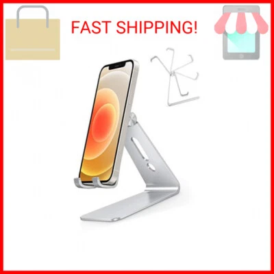 Adjustable Cell Phone Stand, OMOTON Aluminum Desktop Cellphone Stand with Anti-S - Image 1 of 2
