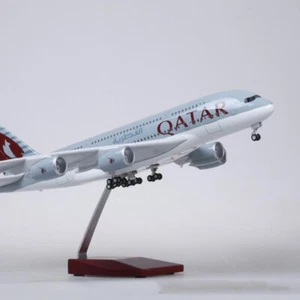 Extra Large Qatar Airways Airbus A380 Aircraft Model Plane Toy Gift - 1/160 Scal - Foto 1 di 5