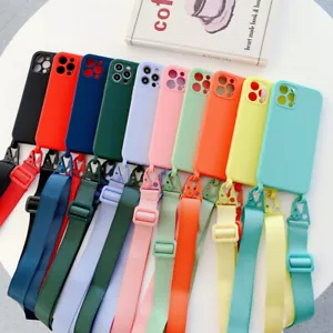 Soft Silicone Strap Shockproof Case Cover For iPhone 14 13 11 12 XS XR X 8 Phone - Picture 1 of 23