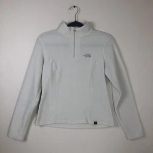The North Face Womens White Polartec 1/4 zip Long Sleeve Fleece Thermal Size S - Picture 1 of 7