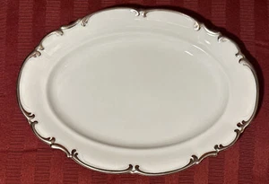 Hutschenreuther Sylvia Revere White 11” Platter Scalloped Platinum Border VGC - Picture 1 of 4