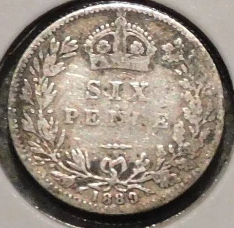 British Silver Sixpence - 1889 - Queen Victoria Cover