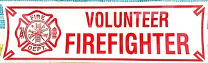 "BOMBERO VOLUNTARIO con calcomanía de vinilo pesado reflectante cruz maltesa - 3"" x 10"" - Imagen 1 de 1