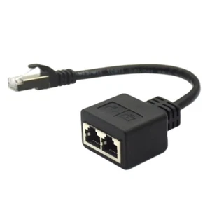 RJ45 Splitter Adapter Cable Male to 2xFemale Connectors LAN Ethernet Cabl - Photo 1/8