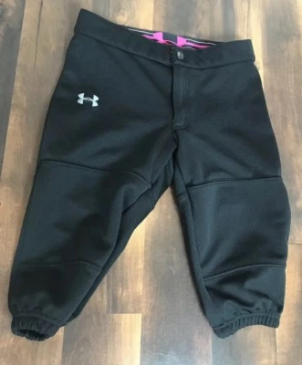 Under Armour niñas béisbol capri pantalones negros--sin etiqueta cintura O23 Foto 1 de 4