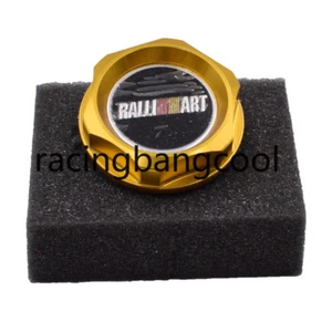 jdm Ralliart Gold Aluminum Engine Oil Cap Tank Cover For Mitsubishi - Picture 1 of 4