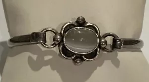 Bracciale Argento Sterling Navajo Messico Bianco Occhio di Tigre Pietra 925 7” D11 - Foto 1 di 7