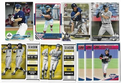 Keston Hiura Rookie Lot Bowman, Contenders, Topps, Stars & Stripes Brewers RC - Image 1 of 2