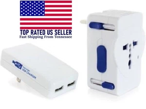 Two Piece Set Port USB Charger & Worldwide Adapter Set American Tourister NEW - Picture 1 of 4