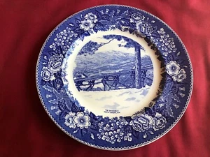 Skimobile North Conway, NH vintage blue white transfer plate Jonroth England - Picture 1 of 9
