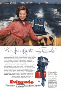 1955 Evinrude Outbordo Motors: All in Favor of Quiet Vintage Print Ad - Foto 1 di 1