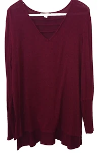 Women's Arizona Jeans Cotton Long Sleeve Maroon Sweater Size Large - Picture 1 of 3