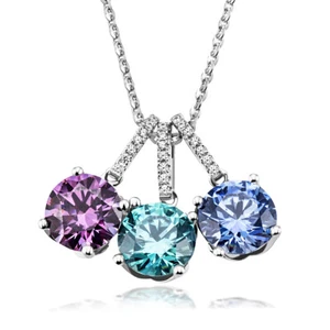 Collana damigella d'oro con 3 ciondoli Swarovski Elements in argento 925 indossabile singolarmente! - Foto 1 di 5