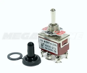 DPDT Momentary Toggle Switch 20A/125V On-Off-(ON) w/Waterproof Boot - USA SELLER - Picture 1 of 8