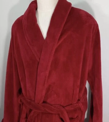 Bata de baño Restoration Hardware para hombre de felpa roja talla extra grande con cinturón L Foto 1 de 4