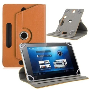 BROWN 360° Folio Leather Case Cover For 8 Inch Universal Android Tablet - Picture 1 of 1