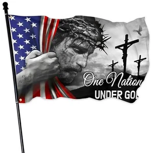 One Nation Under God Flags for Outside 3x5 Ft Christian Jesus American Flags ... - Picture 1 of 7