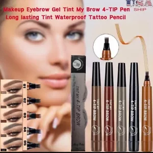 Eyebrow Makeup Gel Tint My Brow 4-TIP Pen Long lasting Waterproof Tattoo Pencil - Picture 1 of 7