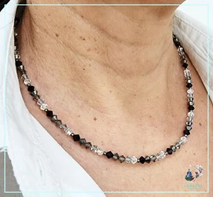 Necklace Women's Crystals Bright Silver 925 Glitters Multicolour Girogola - Picture 1 of 4