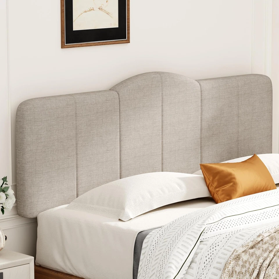 King Size Headboard Panels Backboard, Upholstered Foldable California King Bed F - Image 1 of 4