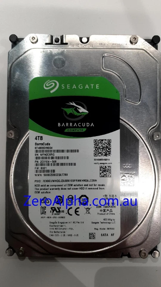 ST4000DM004, 2CV104-568, 0001, WU, WFN2CBRG Seagate Data Recovery Donor HDD - Image 1 of 1