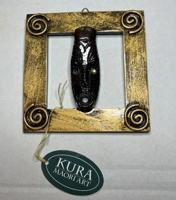 "Máscara Koruru colgante de pared arte maorí Kura de Nueva Zelanda 4""" Foto 1 de 4