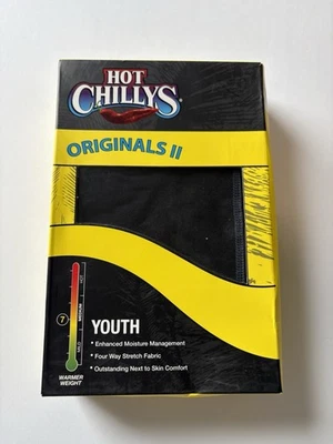 Hot Chillys молодежи большой черный оригиналы II базовый слой днища HC4087 новый с Ярлыками $40 - Изображение 1 из 4