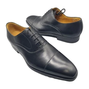 Magnanni 'Tosi' Oxford Shoes Mens black leather cap toe dress 13 -13.5/46 New - Picture 1 of 10