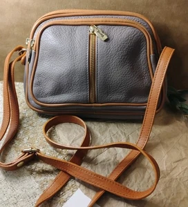 Borsa a tracolla VALENTINA vera pelle PEBBLED Made in Italy 9,5" x 7" x 4"! - Foto 1 di 17