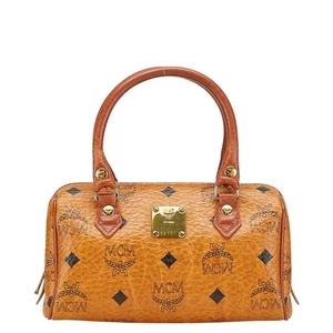 MCM Visetos logogram Handbag Mini Boston Bag Women 【Used】 - Picture 1 of 15