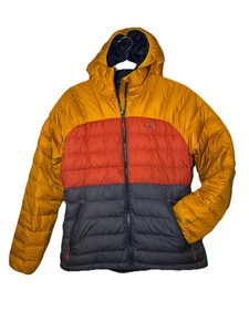 LLBean Womens S Pet 650 Down Filled Puffer Zip DownTex Color Block Hooded Jacket - Picture 1 of 16