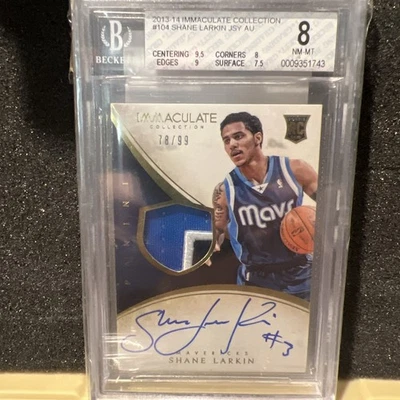 SHANE LARKIN 2013-14 PANINI IMMACULATE COLL #104 ROOKIE PATCH AUTO 78/99  Graded - Image 1 of 4