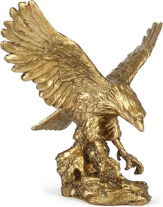 Steinadler Statue, fliegender Wildvogel Adler Deko Bronze Patina Resin Figur - Bild 1 von 6