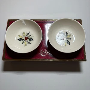 Lenox Winter Greetings Bowls Set Of 2 5.5" Diameter Porcelain Holiday American - Picture 1 of 8