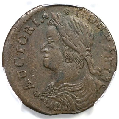 Moneda de cobre colonial Connecticut 1788 M 16,2-O R-5 graduación profesional AU 55 INDL Foto 1 de 3